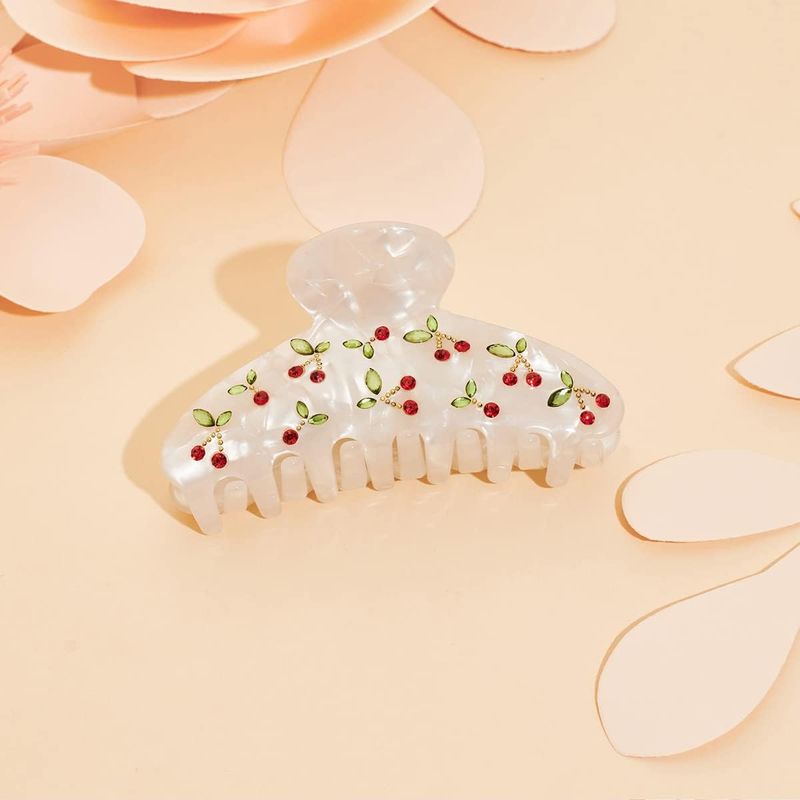 Travel Accessories Aesthetic - 1 pince à cheveux cerise, strass,